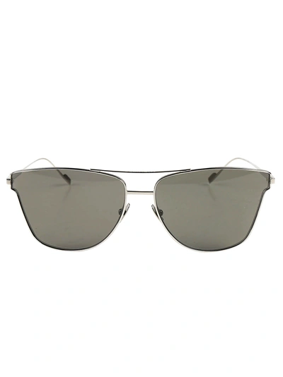 Saint Laurent Sunglasses In Silver Grey