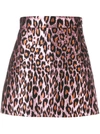 Miu Miu Leopard Brocade Mini Skirt In Pink