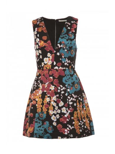 Alice And Olivia Alice + Olivia Synthetic Fabric And Silk Dress In ...