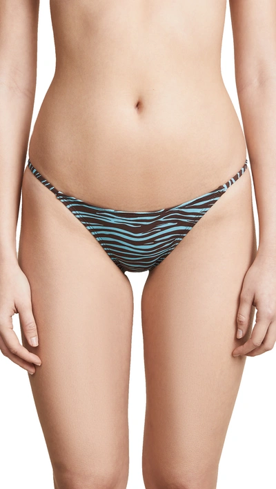 Ack Fine Bikini Bottoms In Tigre Azzurro