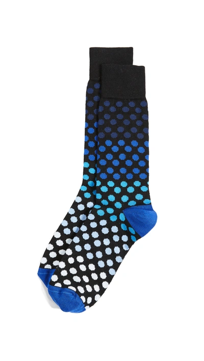 Paul Smith Men's Tricolor Polka-dot Socks In Black