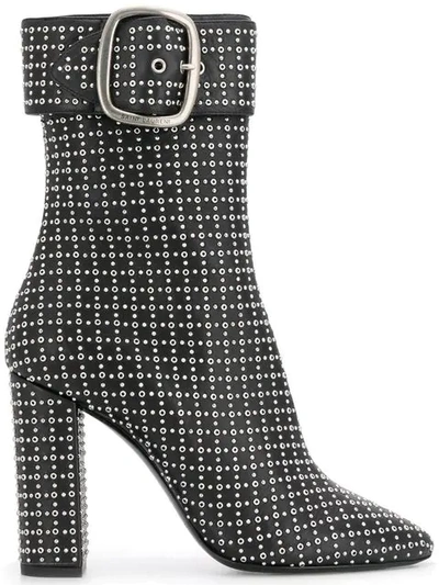 Saint Laurent Joplin Buckle Boots In 1000 -nero