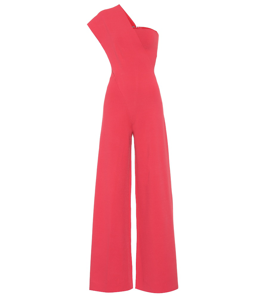 Stella Mccartney One-Shoulder Wide-Leg Knit Jumpsuit In Pink | ModeSens