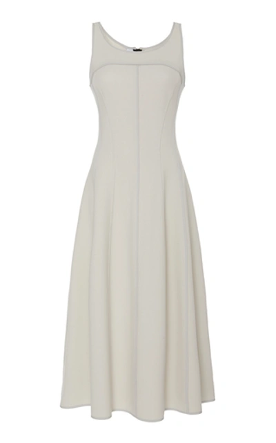 Narciso Rodriguez Double Face Wool Dress In Neutral