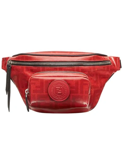 Fendi Men's Vertficato Printed Belt Bag/fanny Pack In Red