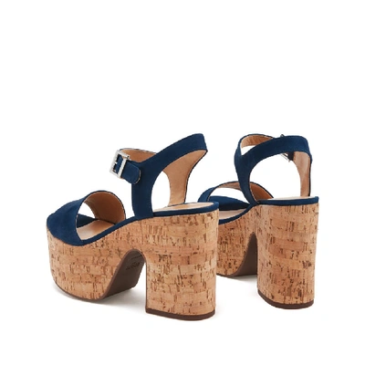 Schutz Tuke Platform Sandal In Dress Blue