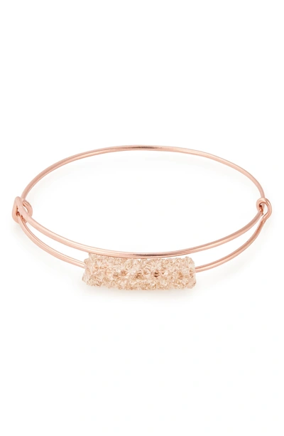 Alex And Ani Fine Rocks Adjustable Wire Bangle In Rose Gold