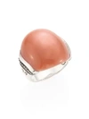 John Hardy Bamboo Grey Diamond, Peach Moonstone & Sterling Silver Ring