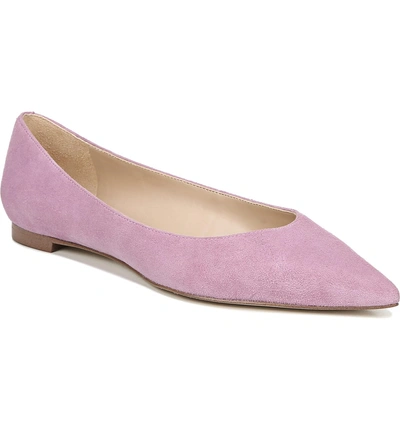 Sam Edelman Sally Flat In Sweet Lilac Suede Leather