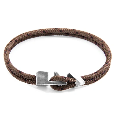 Anchor & Crew Brown Brixham Silver And Rope Bracelet