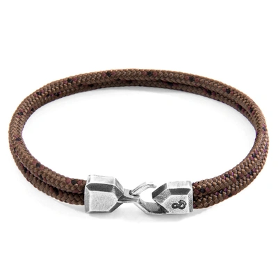 Anchor & Crew Brown Cromer Silver And Rope Bracelet