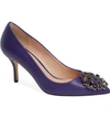 Charles David Anina Crystal Embellished Pump In Purple Leather