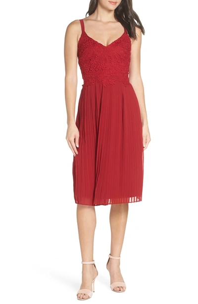 Heartloom Kinsley Pleated A-line Dress In Crimson