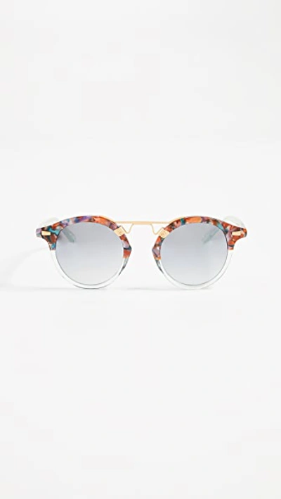 Krewe Gold-plated St Louis Classics Sunglasses In Confetti/marine