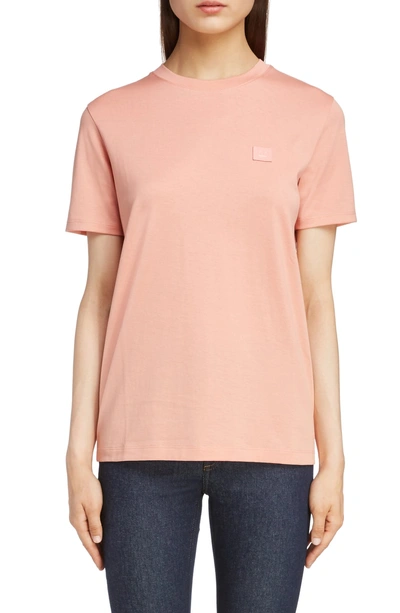 Acne Studios Ellison Face Tee In Pale Pink