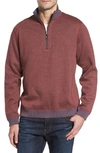 Tommy Bahama Flipsider Reversible Quarter-zip Pullover In Kimona Red Heather