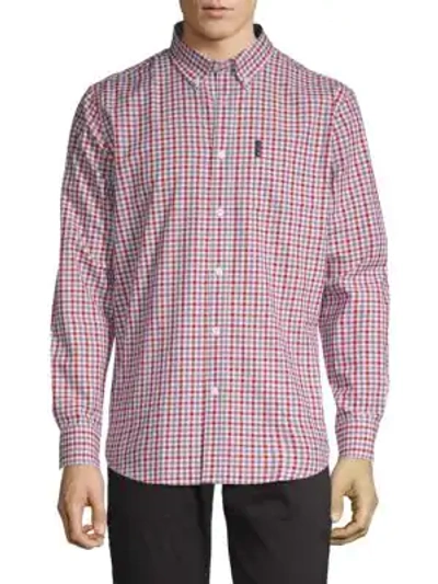 Ben Sherman Gingham-print Button-down Shirt In Off White