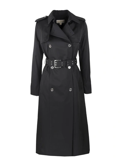 Michael Kors Trench Coat In Nero