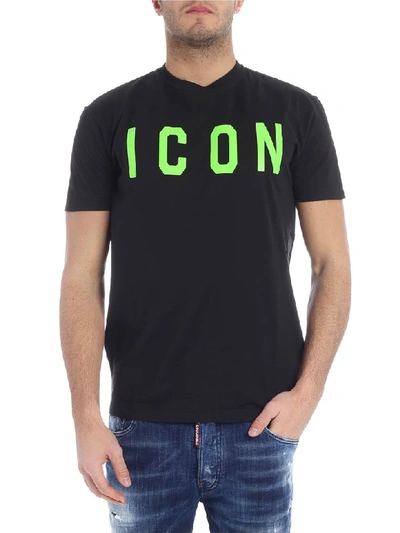 Dsquared2 Neon Icon T-shirt In Verde