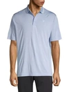 Callaway Buttoned Striped Polo In Blue