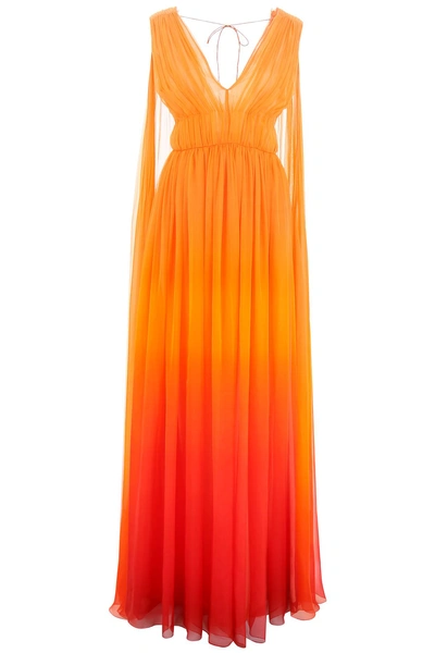 ワンピース A FERRETTI LONG DRESS IN GRADIENT-EFFECT CHIFFON Alberta Ferretti Gradient Dress In Orange Multi|arancio