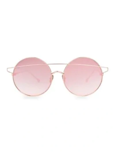 For Art's Sake Mykonos 60mm Round Bar Aviator Sunglasses In Rose