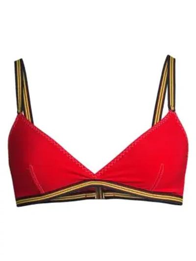Stella Mccartney Triangle Bikini Top In Red