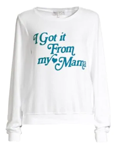 Wildfox Mama Sweatshirt In Clean White