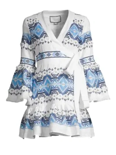 alexis blue and white embroidered dress The Long Alexis Dress in Royal XS main image 1