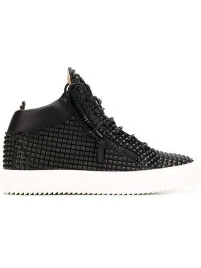 Giuseppe Zanotti Maverick Black Leather Studs Sneakers