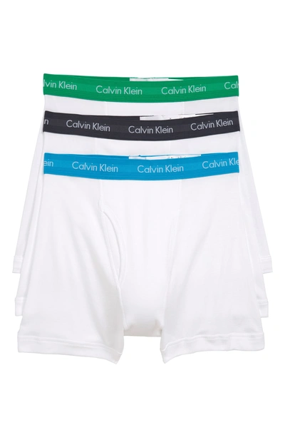 Calvin Klein 3-pack Boxer Briefs In White Mistral/ Sea/ Impulsive