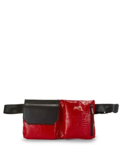Kendall + Kylie Textured Belt Bag In Red