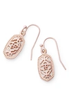 Kendra Scott Lee Small Drop Earrings In Rose Gold Filigree