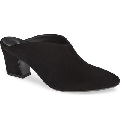 Aquatalia Women's Olima Weatherproof Mid-heel Mules In Black Suede