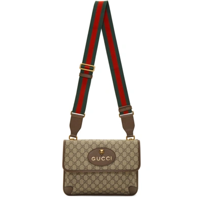 Gucci Beige Neo Vintage Foldover Bag In 8745 Brown