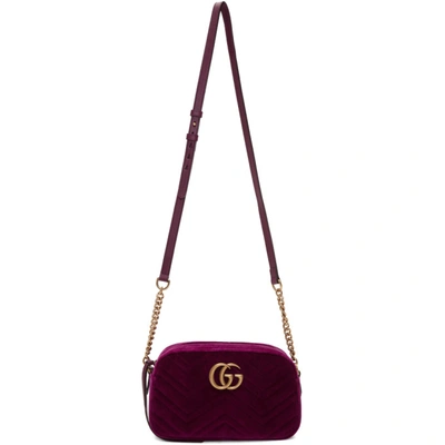 Gucci Purple Velvet Small Gg Marmont 2.0 Shoulder Bag