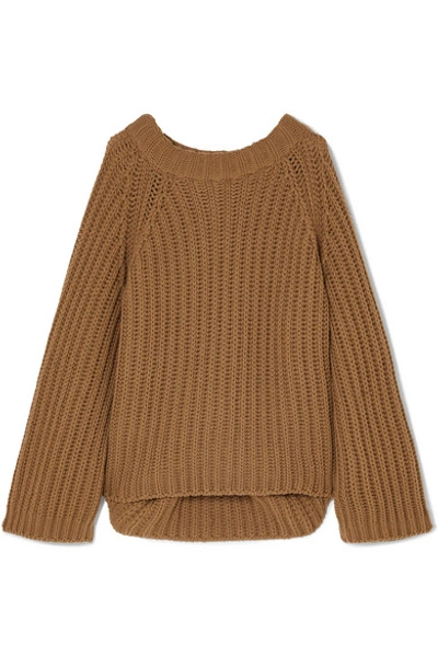 Arje Oversized Wool, Silk And Cashmere-blend Sweater In Taupe