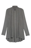 Bobeau High/low Jersey Cardigan In Heather Grey