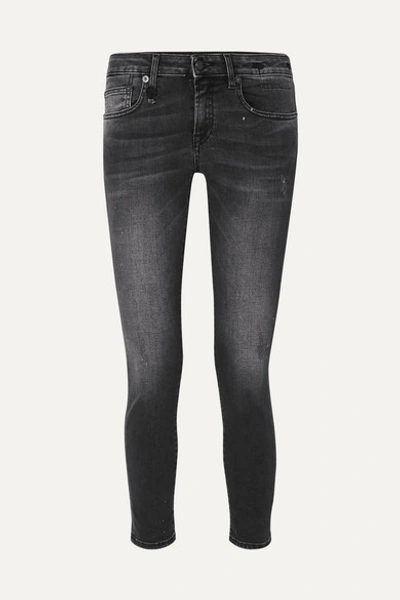 R13 Kate Distressed Low-rise Skinny Jeans In Black