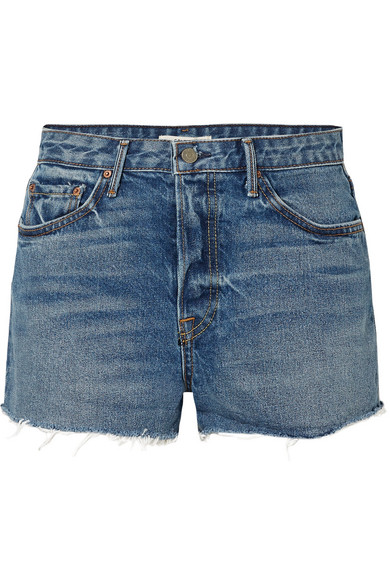 Grlfrnd Cindy Distressed Denim Shorts In Light Denim | ModeSens