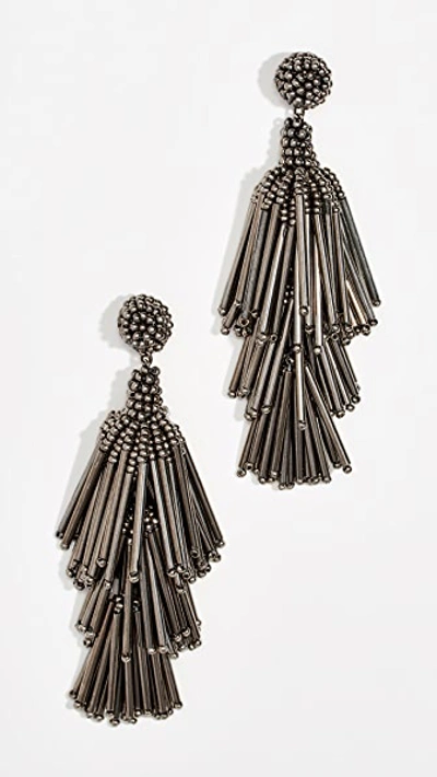 Deepa Gurnani Rain Earrings In Gunmetal