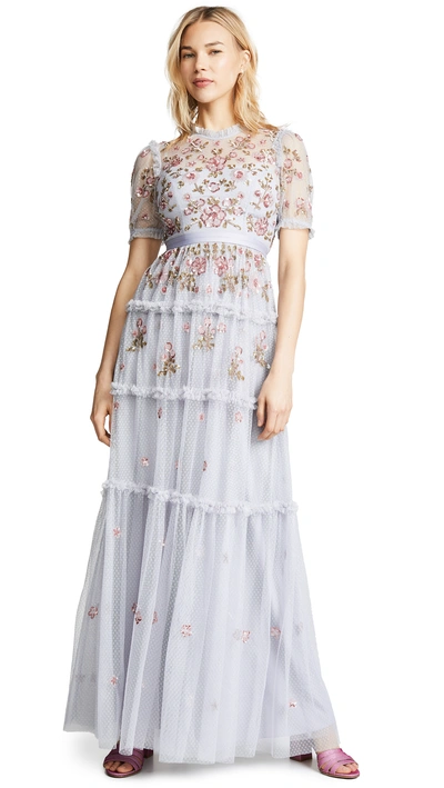 Needle Thread Carnation Sequin Gown In Dusk Blue ModeSens