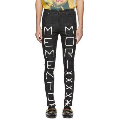 Gucci Super Skinny Trousers With "memento Mori" In 1289 Blk