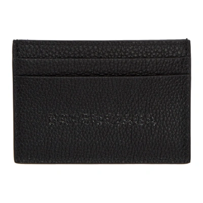 Balenciaga Black Logo Leather Card Holder In 1000noir/l