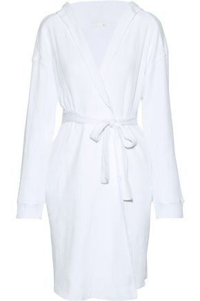 Skin Woman Avedon Waffle-knit Cotton Hooded Robe White | ModeSens
