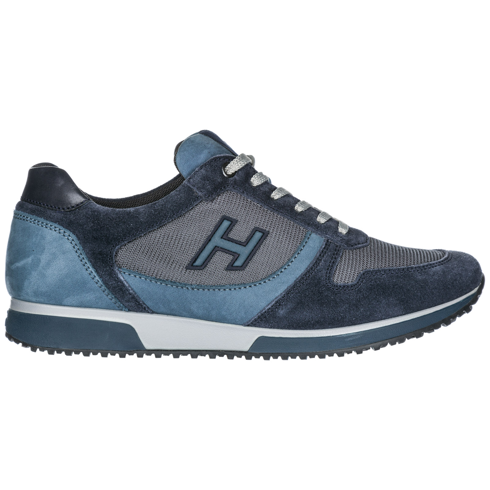 Hogan Men's Shoes Suede Trainers Sneakers H198 In Blue | ModeSens