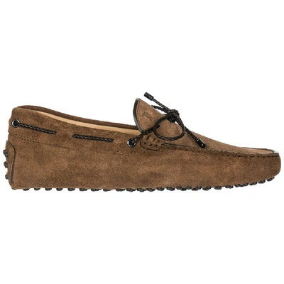 Tod's Men's Suede Loafers Moccasins Gommino In Brown