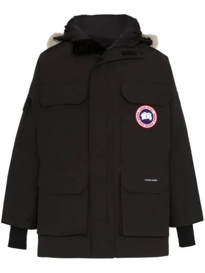 Canada Goose Expedition Hooded Parka Coat In Black