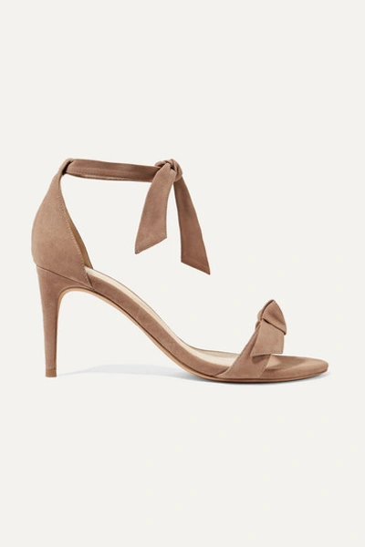 Alexandre Birman Clarita Bow-embellished Suede Sandals In Brown | ModeSens