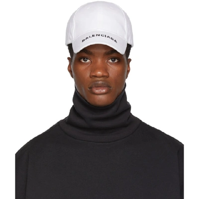 Balenciaga Logo-embroidered Cotton Cap In White